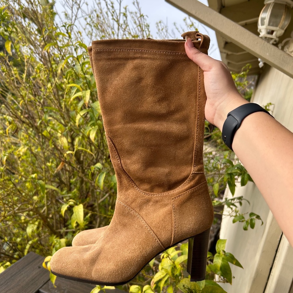 plaginsa brown suede boots